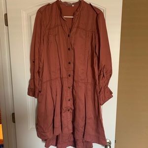 Anthropologie rose pink dress